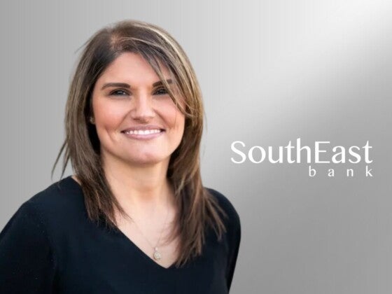 Headshot of Lacy Mosley with SouthEast Bank logo